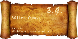 Bálint Gyoma névjegykártya