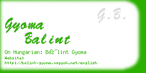 gyoma balint business card